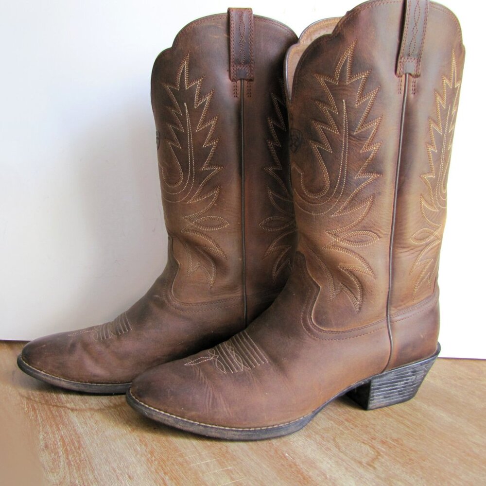 Ariat Womens Heritage Round Toe Brown Western Cowboy Boots Size 10 C Pull On